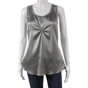 Rivamonti Women Camisole Gray Scoop Neck 96% Silk Sleeveless Size M